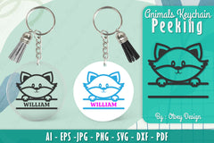 Animals Peeking Keychain SVG Bundle 2 - CraftNest - Digital Crafting and Art