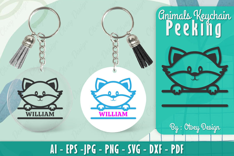 Animals Peeking Keychain SVG Bundle 2 - CraftNest - Digital Crafting and Art