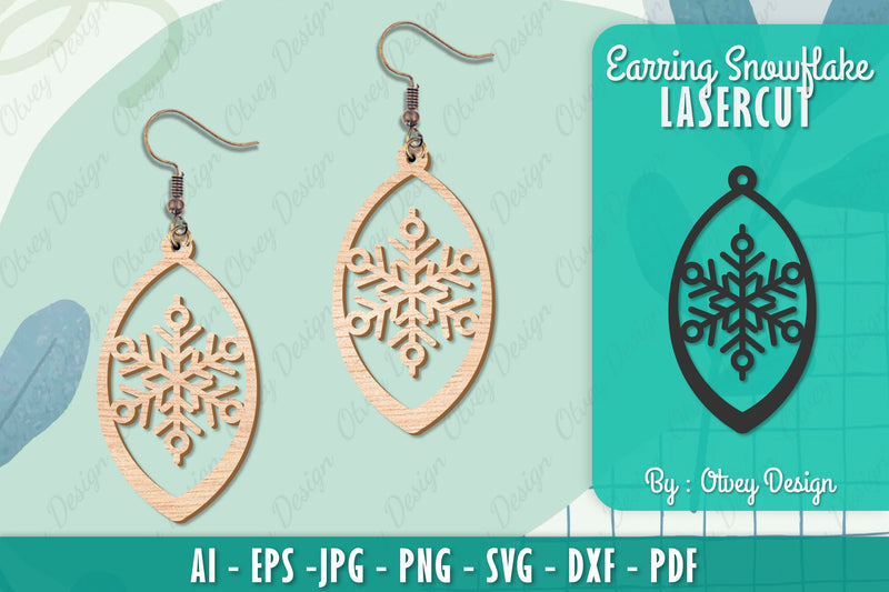 Snowflake Earring Lasercut SVG Bundle 82 - CraftNest - Digital Crafting and Art
