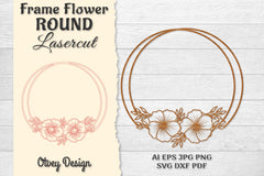 Frame Flower Round Lasercut SVG Bundle 10 - CraftNest - Digital Crafting and Art