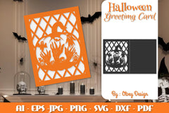 Halloween Pumpkin Scene Greeting Card SVG Bundle - CraftNest - Digital Crafting and Art
