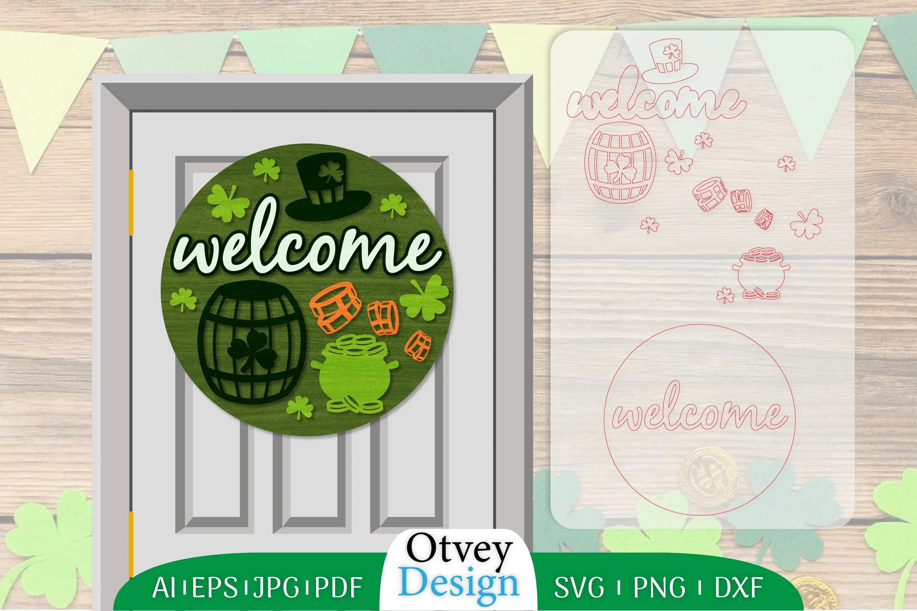 St. Patrick's Day Door Hanger SVG Bundle 1 - CraftNest - Digital Crafting and Art