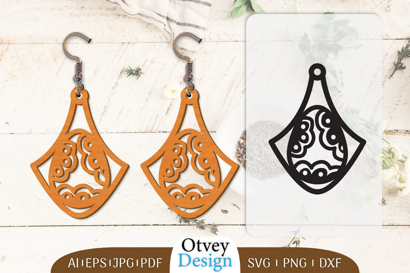 Happy Easter Egg Earring Lasercut SVG Bundle 26 - CraftNest - Digital Crafting and Art