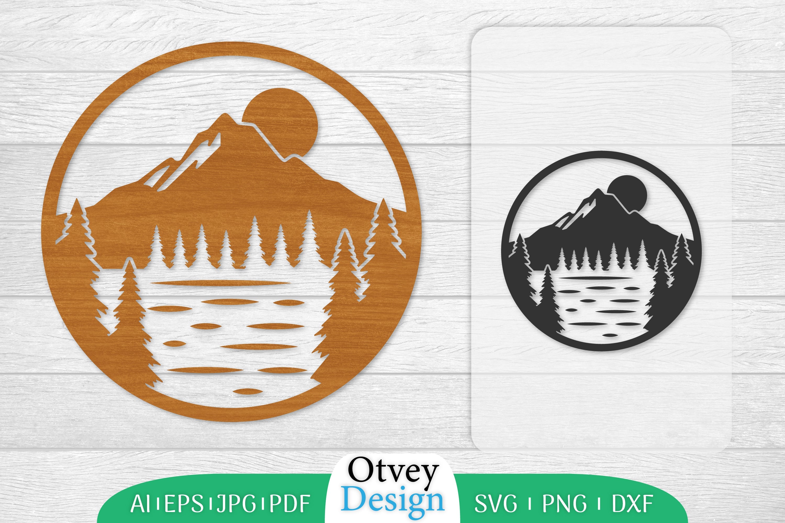 Sunset Mountain Lasercut Wall Decor SVG Bundle 2 - CraftNest - Digital Crafting and Art