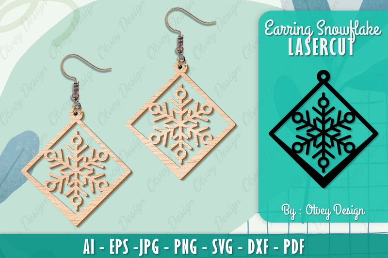 Snowflake Earring Lasercut SVG Bundle 114 - CraftNest - Digital Crafting and Art