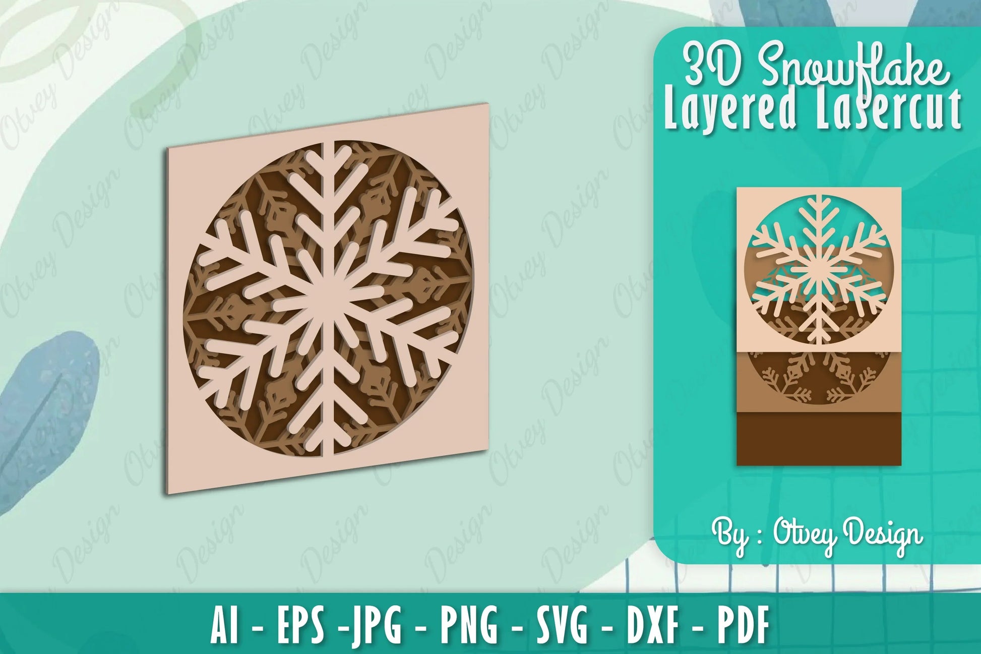 Snowflake 3D Layered Lasercut SVG Bundle 2 - CraftNest - Digital Crafting and Art