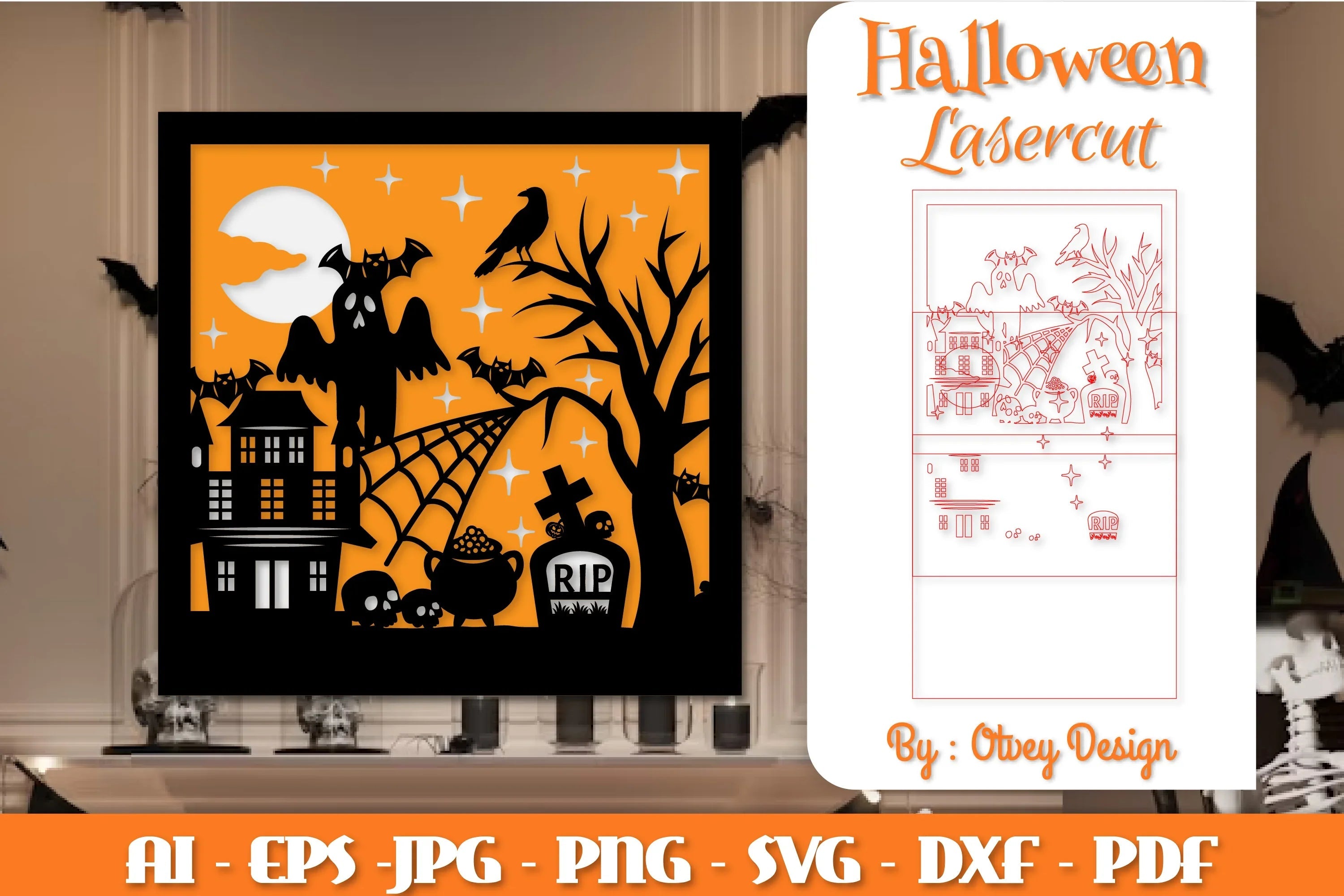 Halloween Decorations Layered Lasercut SVG Bundle - CraftNest - Digital Crafting and Art