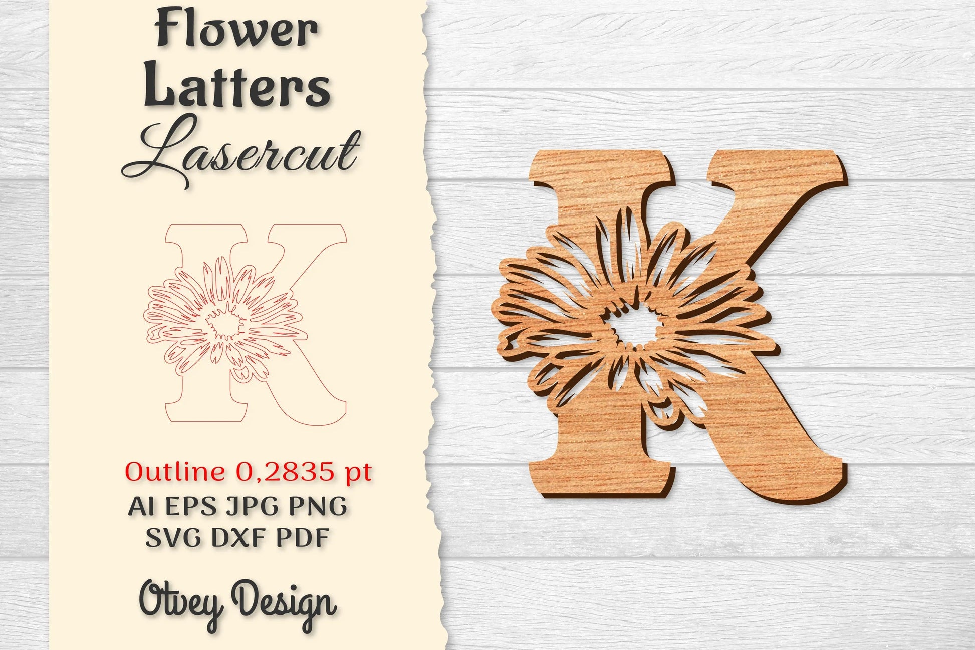 Flower Letters Laser Cut SVG Bundle 9 - CraftNest - Digital Crafting and Art