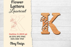 Flower Letters Laser Cut File SVG Bundle 124 - CraftNest - Digital Crafting and Art