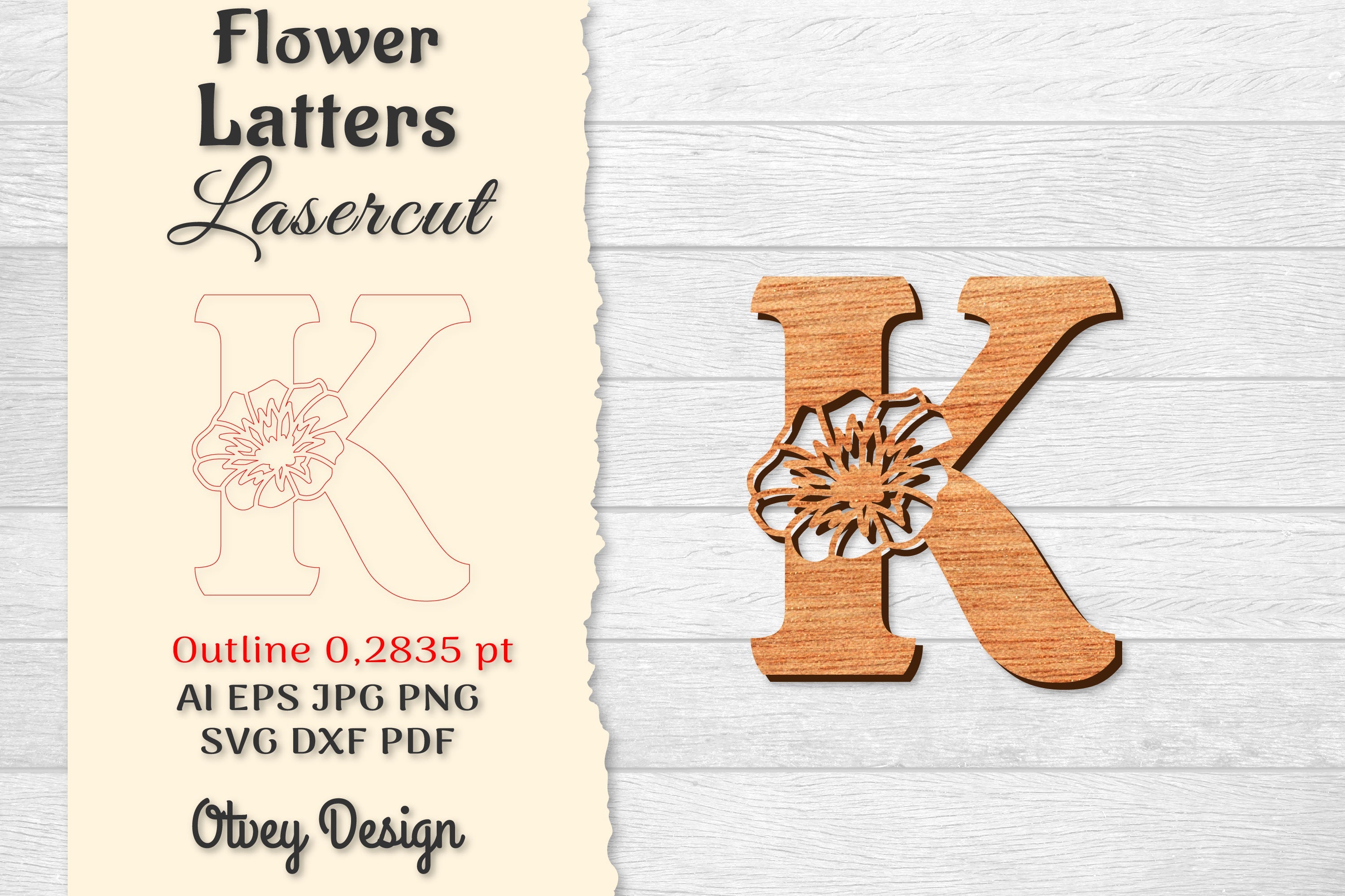 Flower Letters Laser Cut SVG Bundle 29 - CraftNest - Digital Crafting and Art