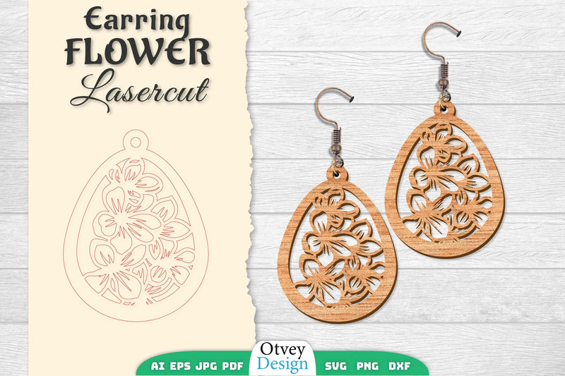 Earring Flower Lasercut SVG Bundle 55 - CraftNest - Digital Crafting and Art