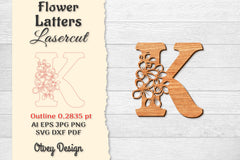 Flower Letters Laser Cut File SVG Bundle 137 - CraftNest - Digital Crafting and Art