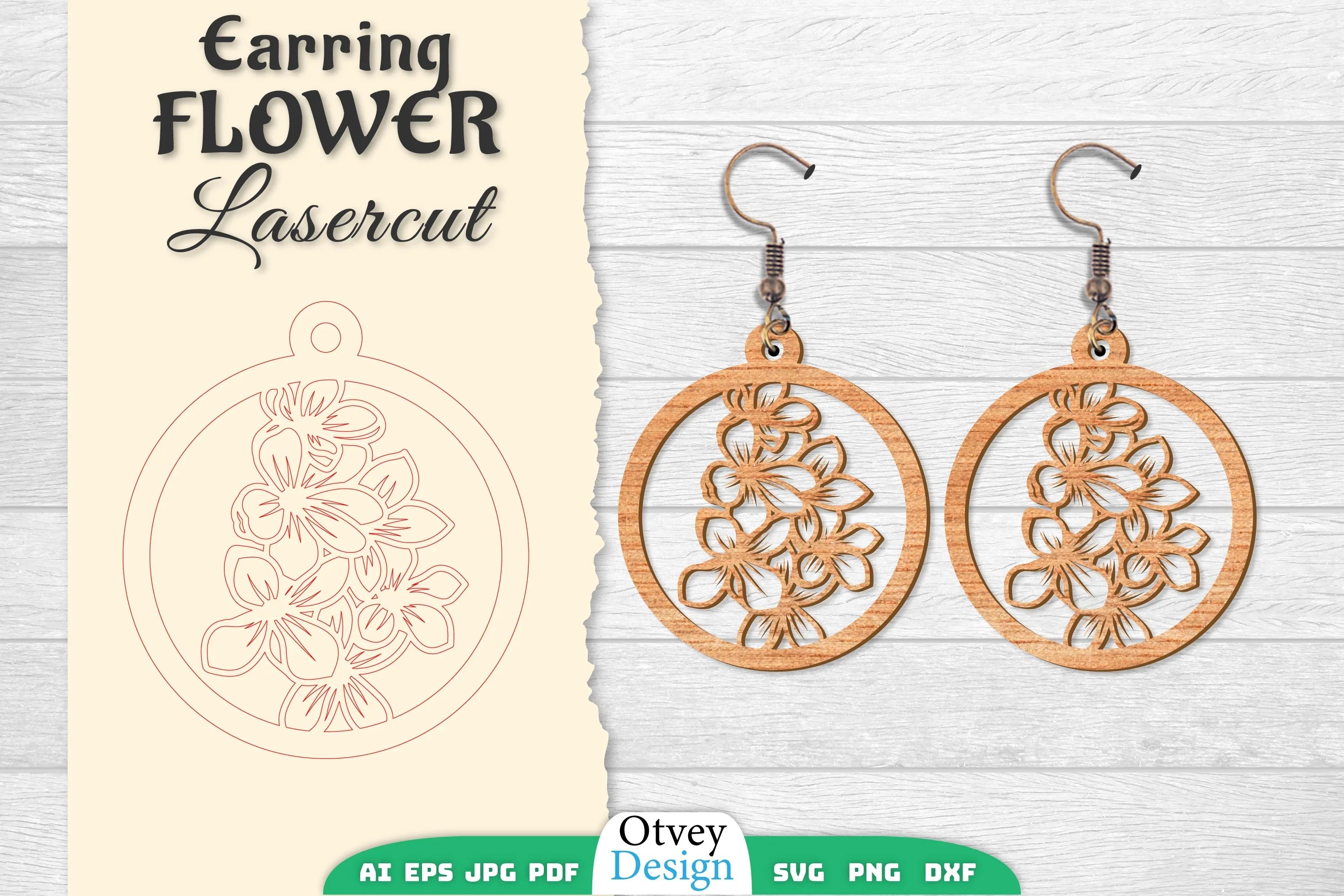 Earring Flower Lasercut SVG Bundle 25 - CraftNest - Digital Crafting and Art