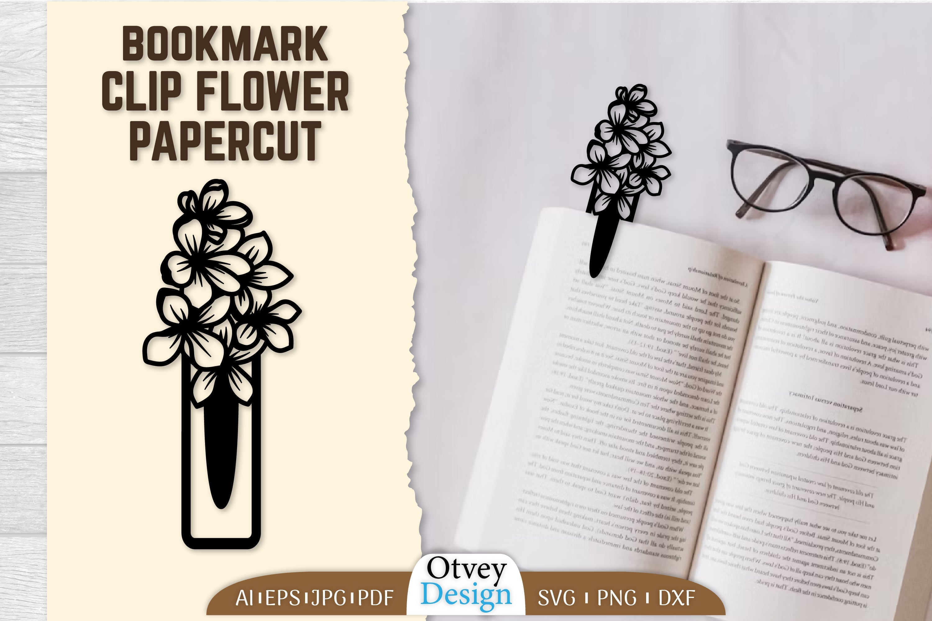 Flower Clip Bookmark SVG Bundle - CraftNest - Digital Crafting and Art