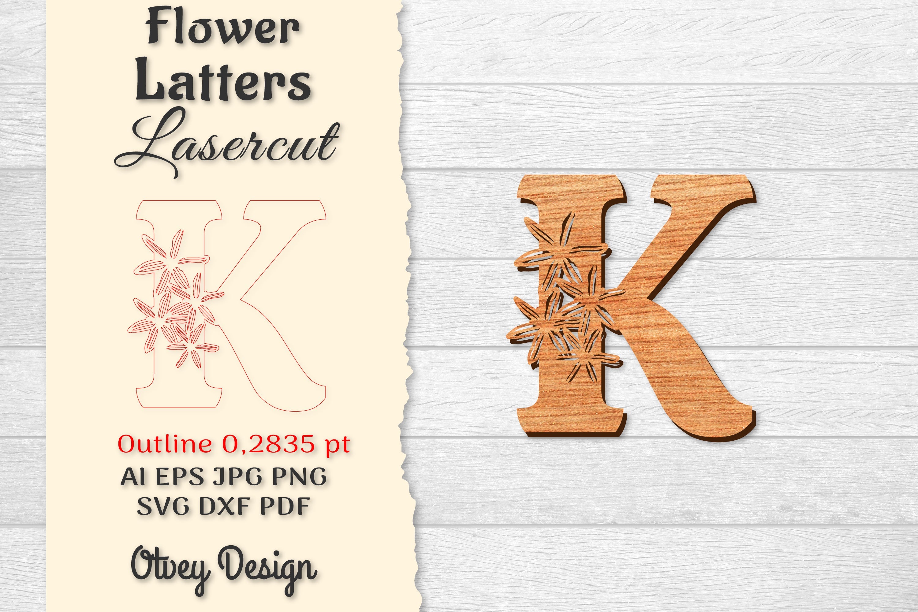 Flower Letters Laser Cut File SVG Bundle 34 - CraftNest - Digital Crafting and Art