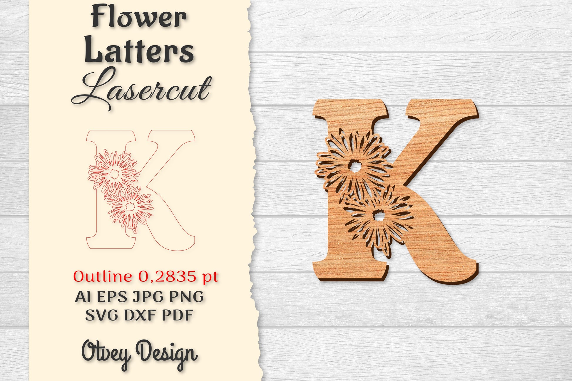 Flower Letters Laser Cut File SVG Bundle 73 - CraftNest - Digital Crafting and Art