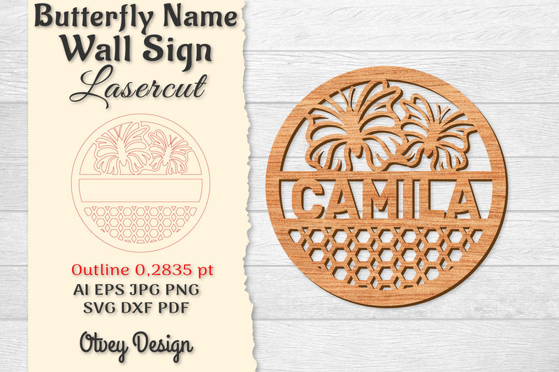 Butterfly Name Wall Art Sign SVG Bundle 11 - CraftNest - Digital Crafting and Art