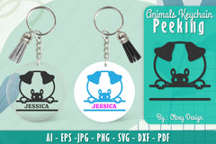 Animals Peeking Keychain SVG Bundle 3 - CraftNest - Digital Crafting and Art