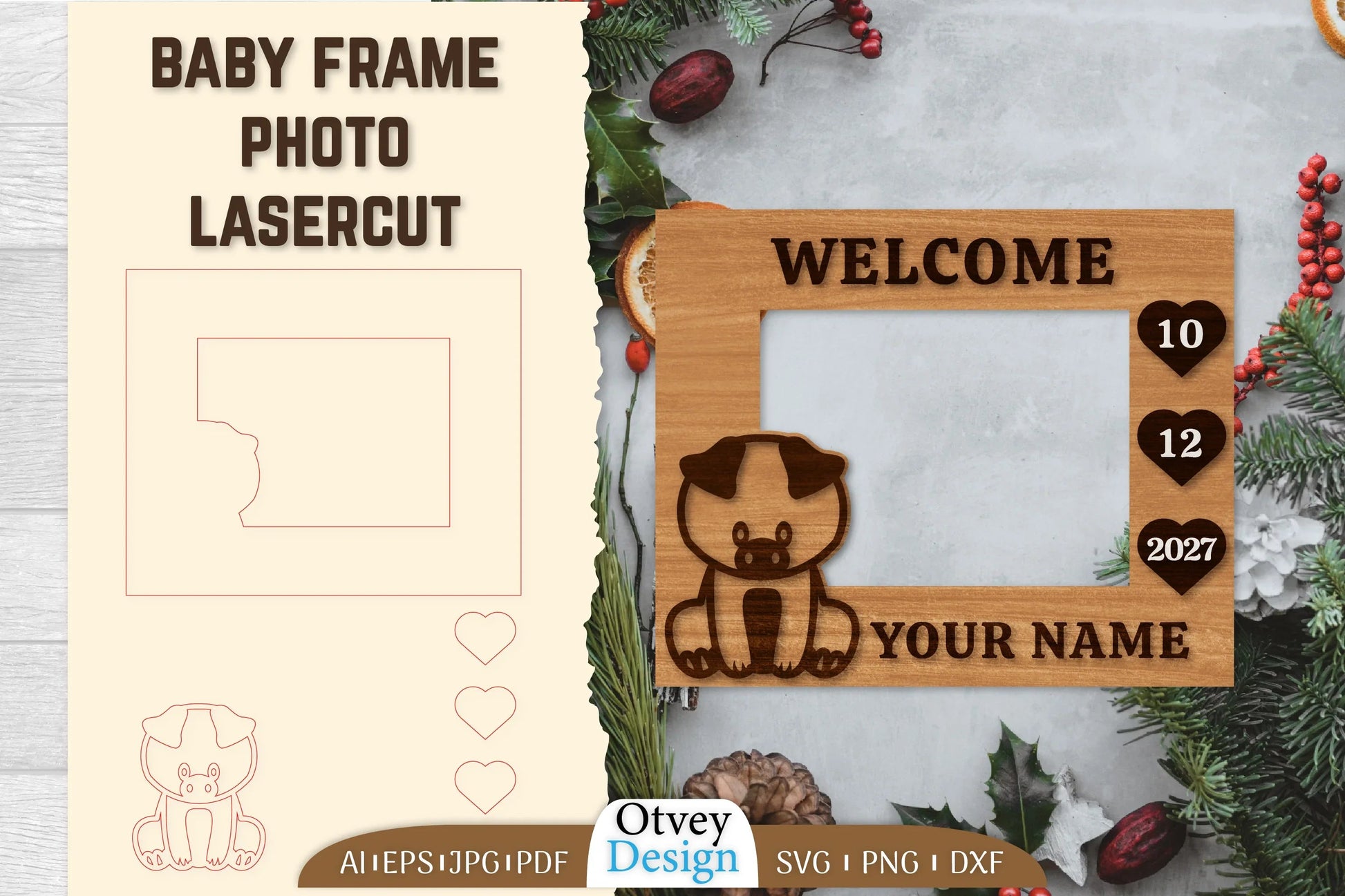 Baby Newborn Photo Frame SVG Bundle 10 - CraftNest - Digital Crafting and Art