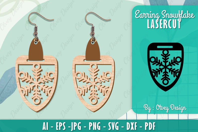 Snowflake Earring Lasercut SVG Bundle 131 - CraftNest - Digital Crafting and Art