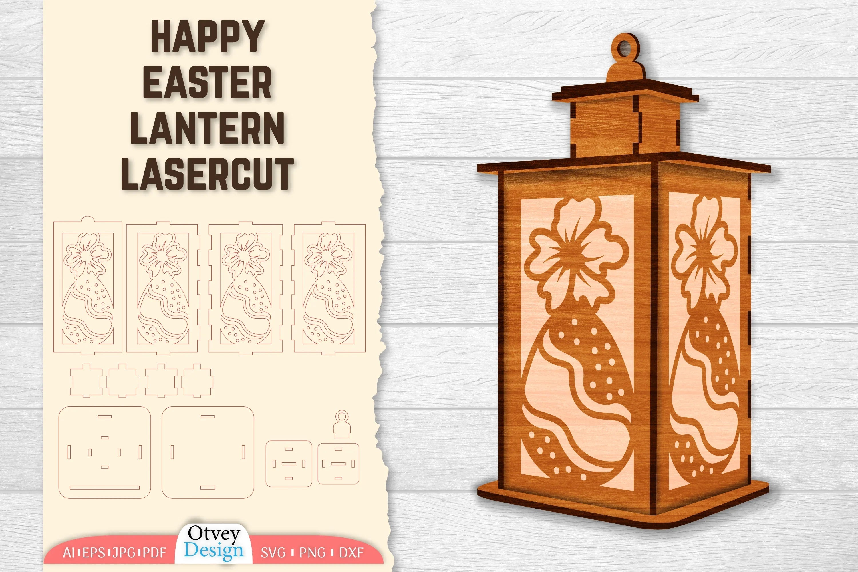 Happy Easter Lantern Lasercut SVG Bundle 3 - CraftNest - Digital Crafting and Art