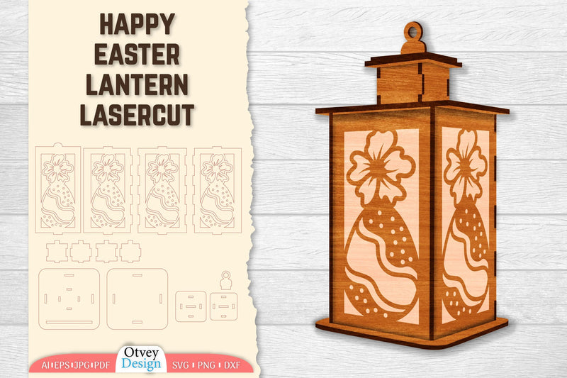 Happy Easter Lantern Lasercut SVG Bundle 3 - CraftNest - Digital Crafting and Art