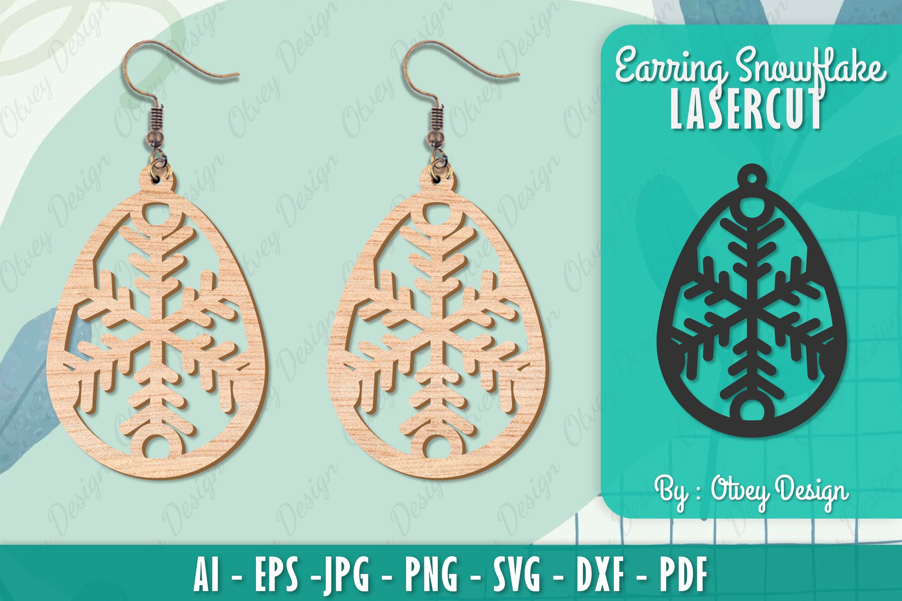 Snowflake Earring Lasercut SVG Bundle 51 - CraftNest - Digital Crafting and Art