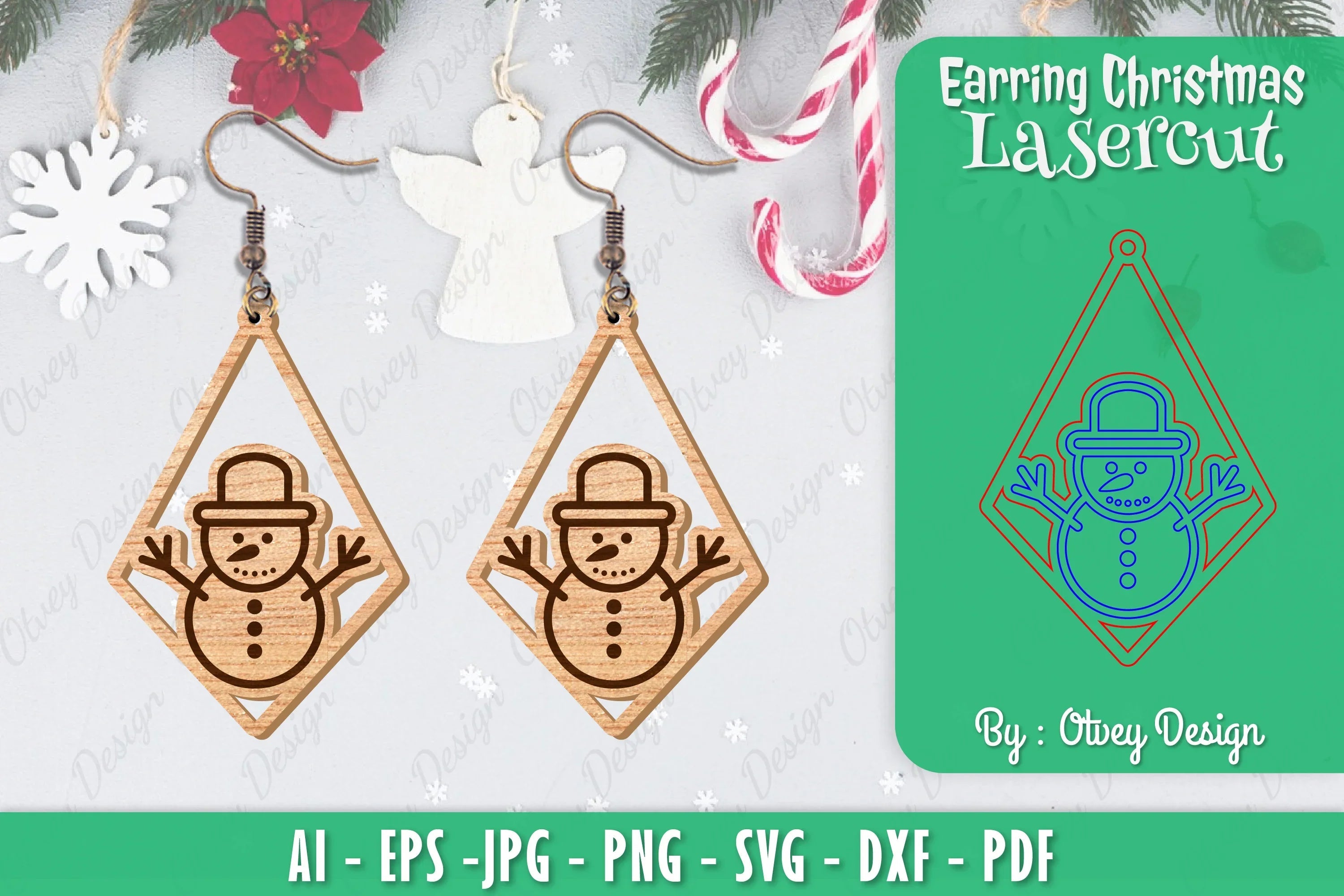 Christmas Earrings SVG Bundle 21 - CraftNest - Digital Crafting and Art