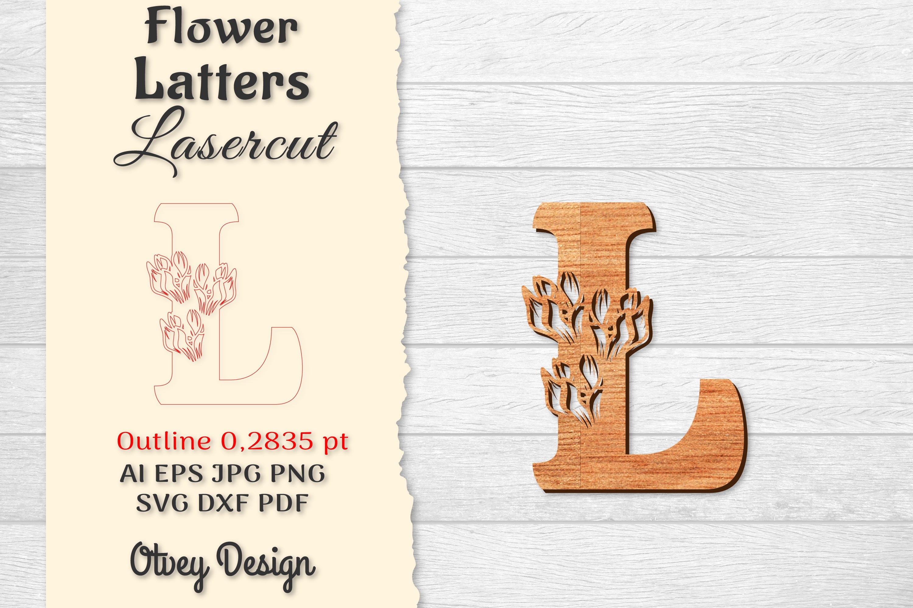 Flower Letters Laser Cut SVG Bundle113 - CraftNest - Digital Crafting and Art