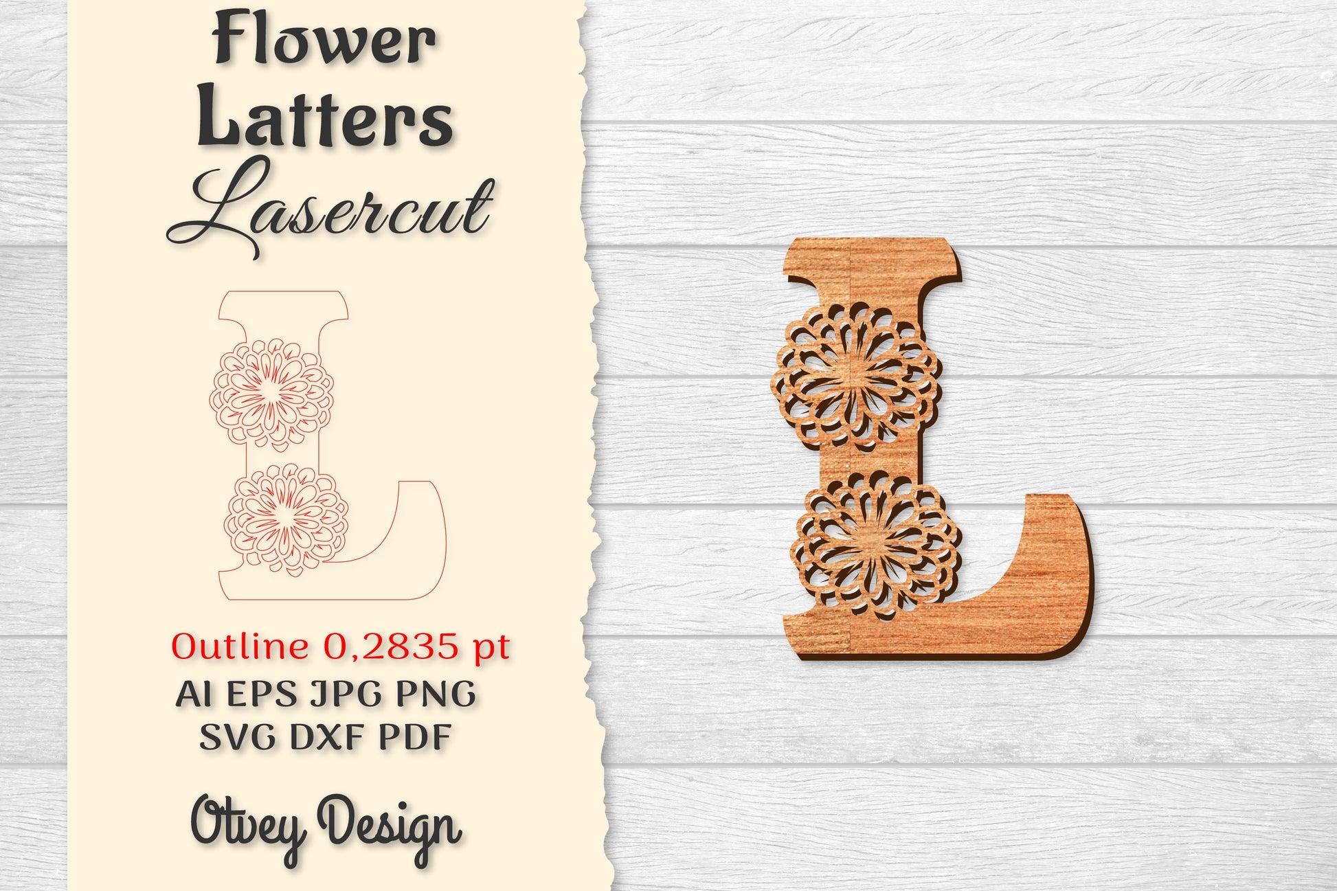 Flower Letters Laser Cut File SVG Bundle 21 - CraftNest - Digital Crafting and Art