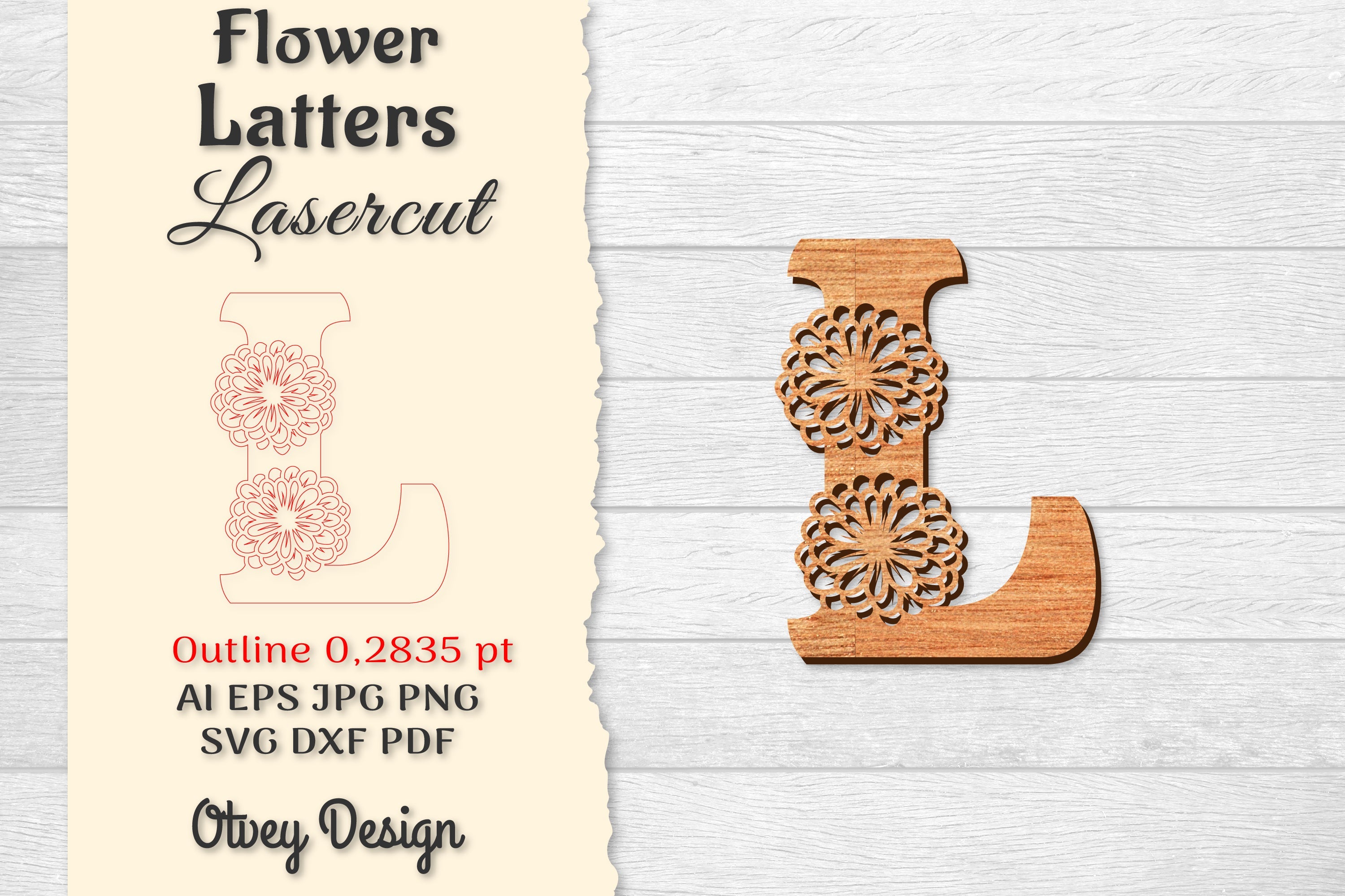 Flower Letters Laser Cut File SVG Bundle 21 - CraftNest - Digital Crafting and Art