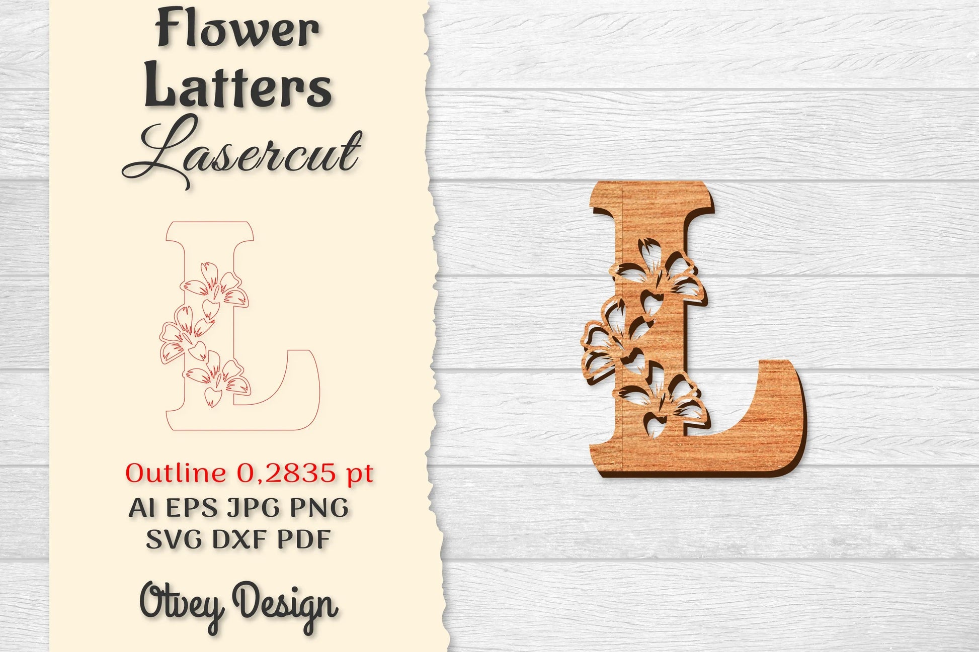 Flower Letters Laser Cut File SVG Bundle 125 - CraftNest - Digital Crafting and Art