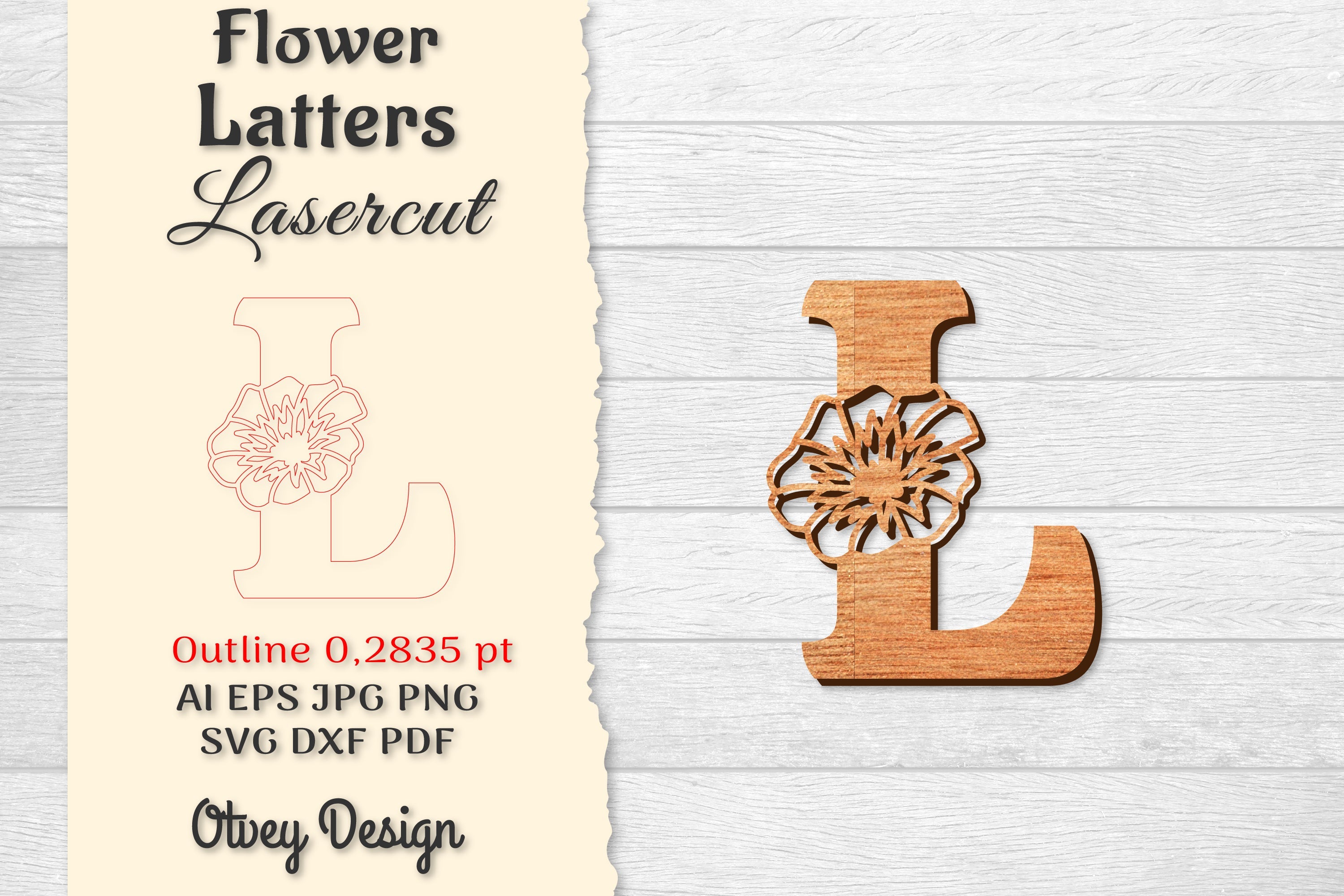 Flower Letters Laser Cut File SVG Bundle 8 - CraftNest - Digital Crafting and Art
