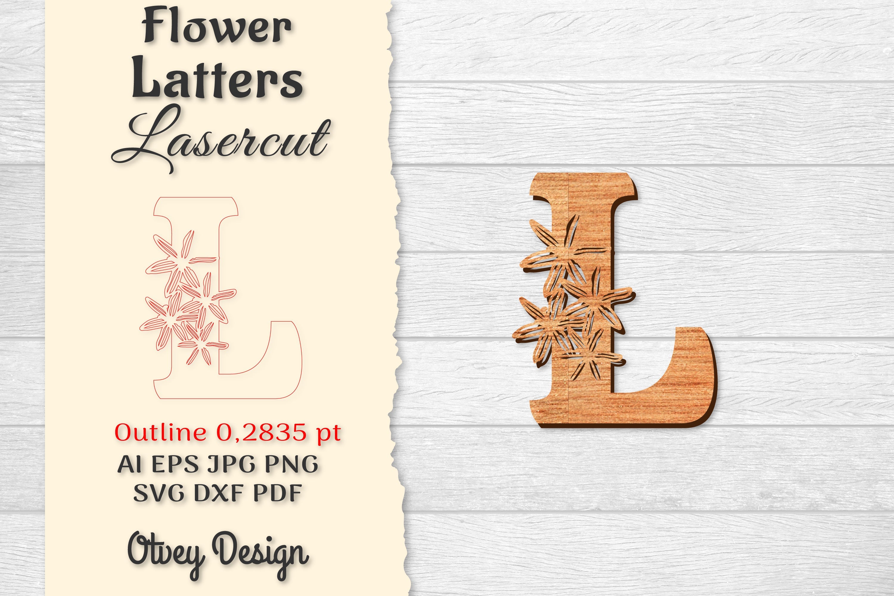 Flower Letters Laser Cut File SVG Bundle 35 - CraftNest - Digital Crafting and Art