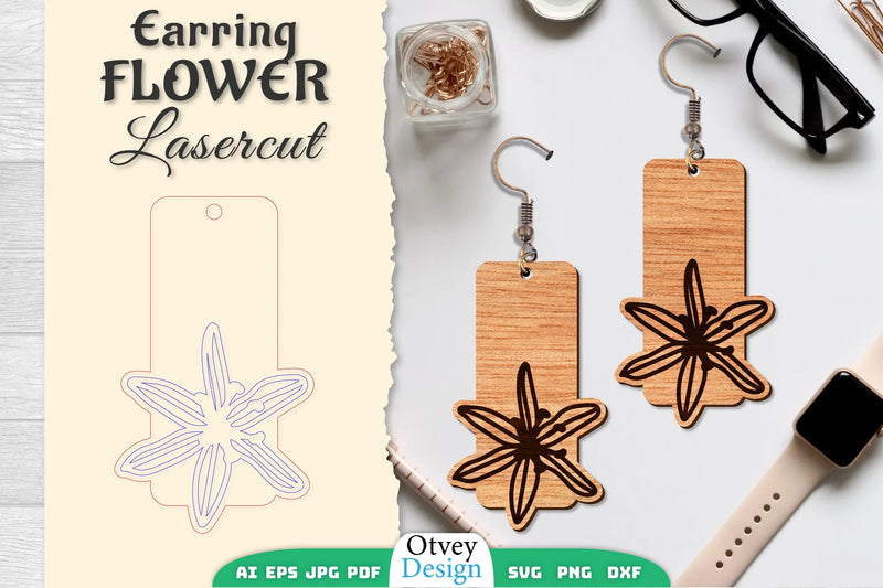 Earring Flower Lasercut SVG Bundle 86 - CraftNest - Digital Crafting and Art