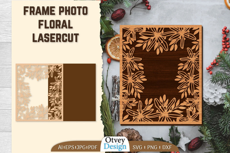 Floral Lasercut Frame Photo SVG Bundle 9 - CraftNest - Digital Crafting and Art