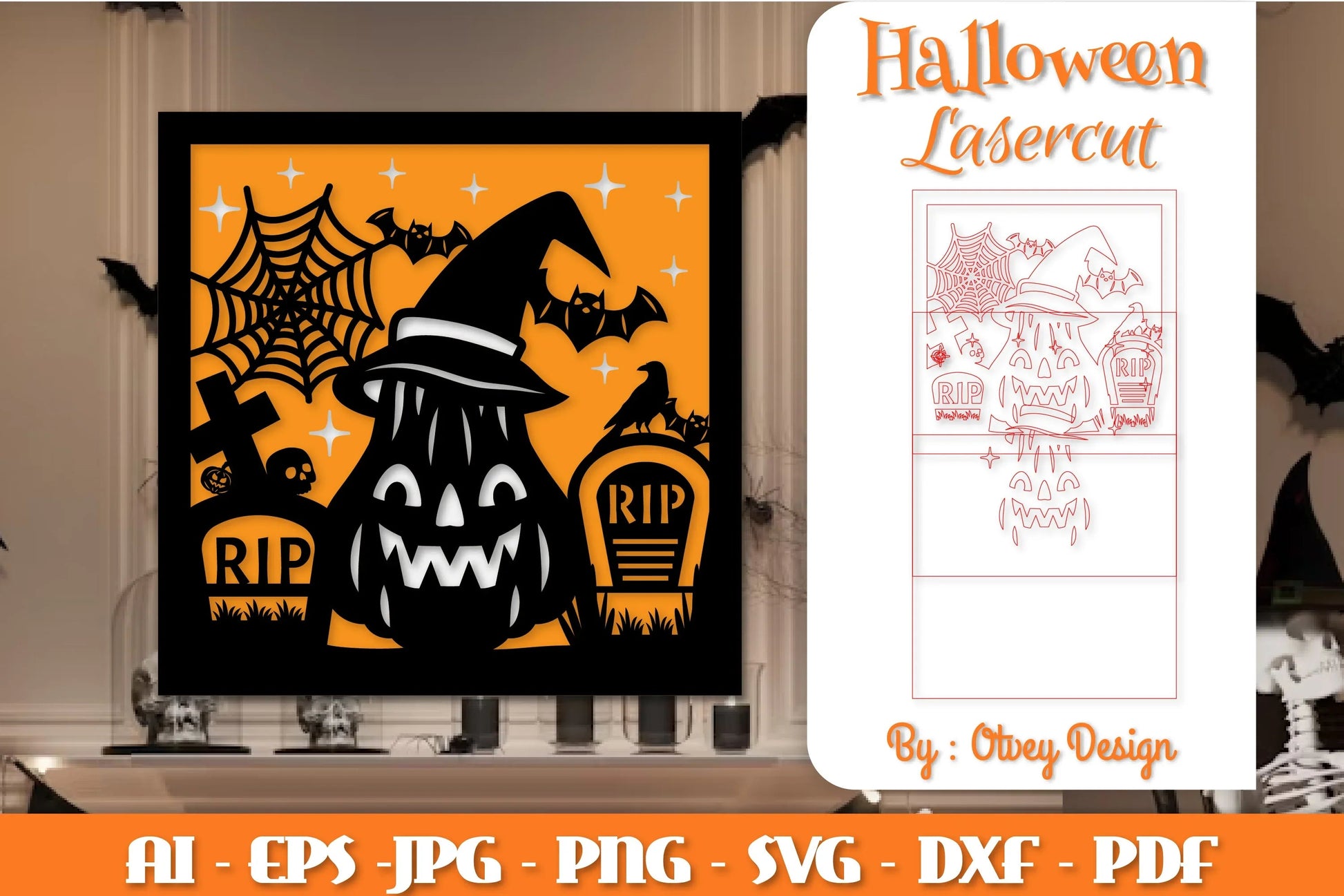 Halloween Decorations Layered Lasercut SVG Bundle - CraftNest - Digital Crafting and Art