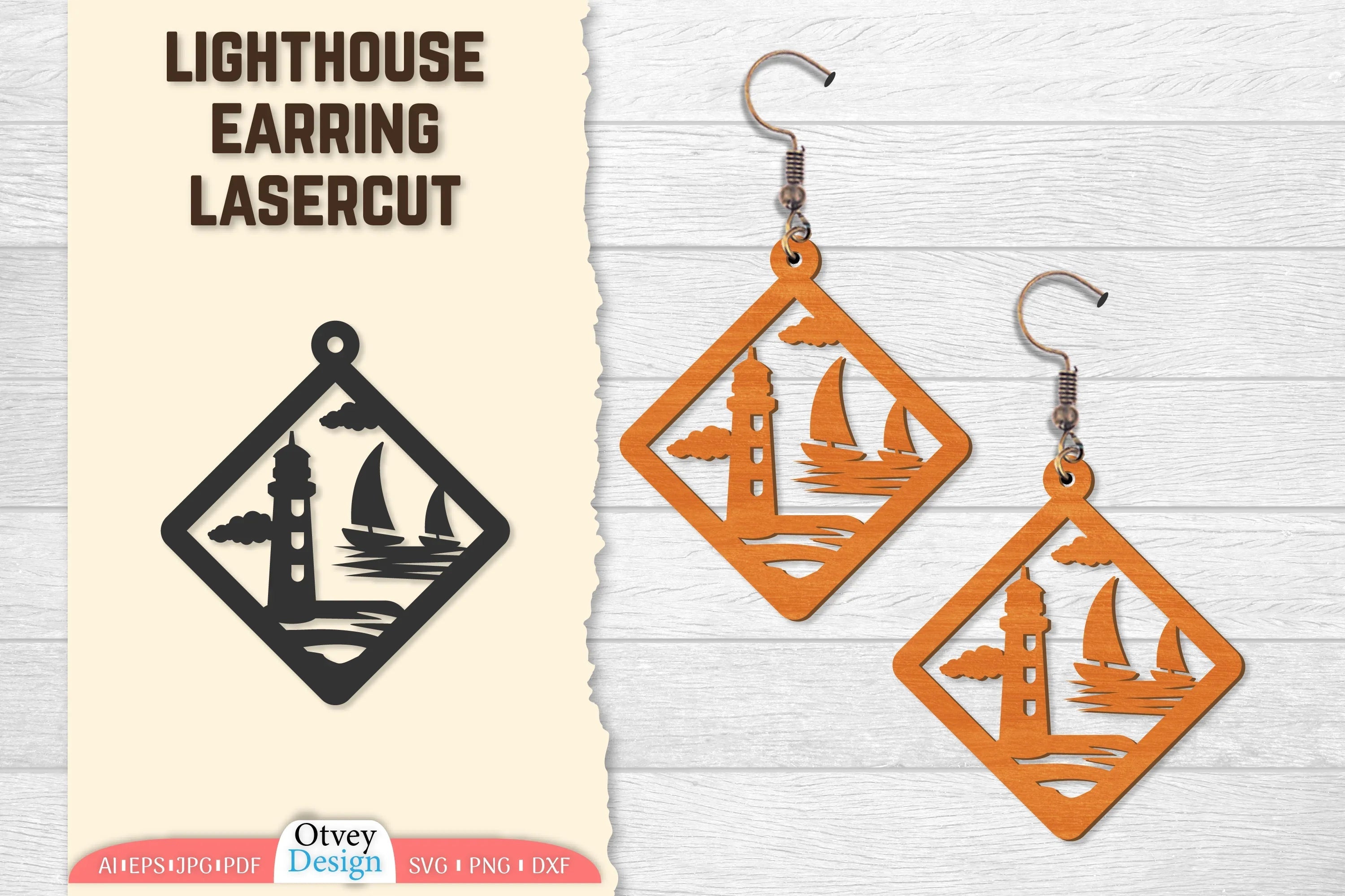 Lighthouse Earring Lasercut SVG Bundle 4 - CraftNest - Digital Crafting and Art