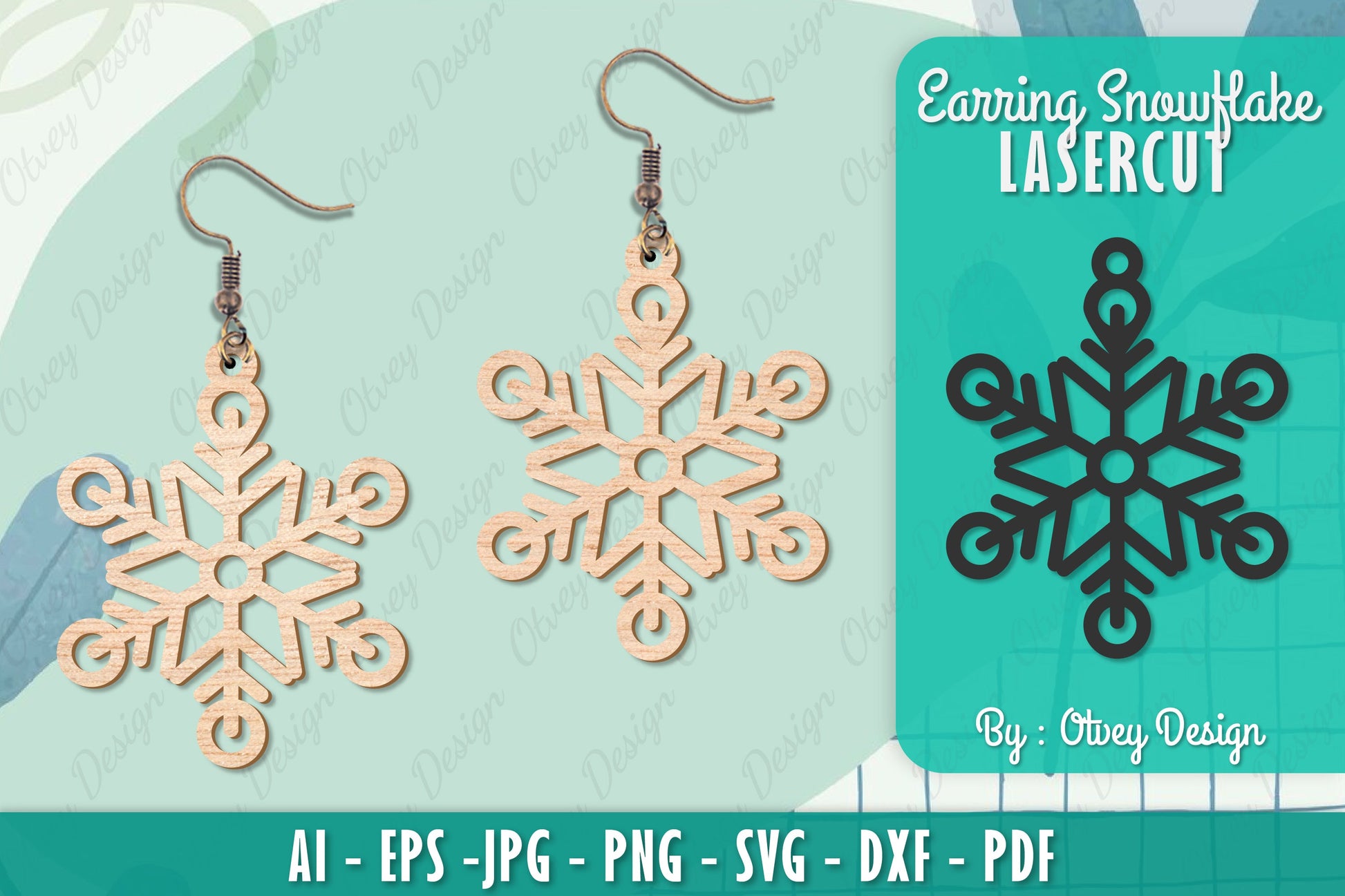 Snowflake Earring Lasercut SVG Bundle 4 - CraftNest - Digital Crafting and Art