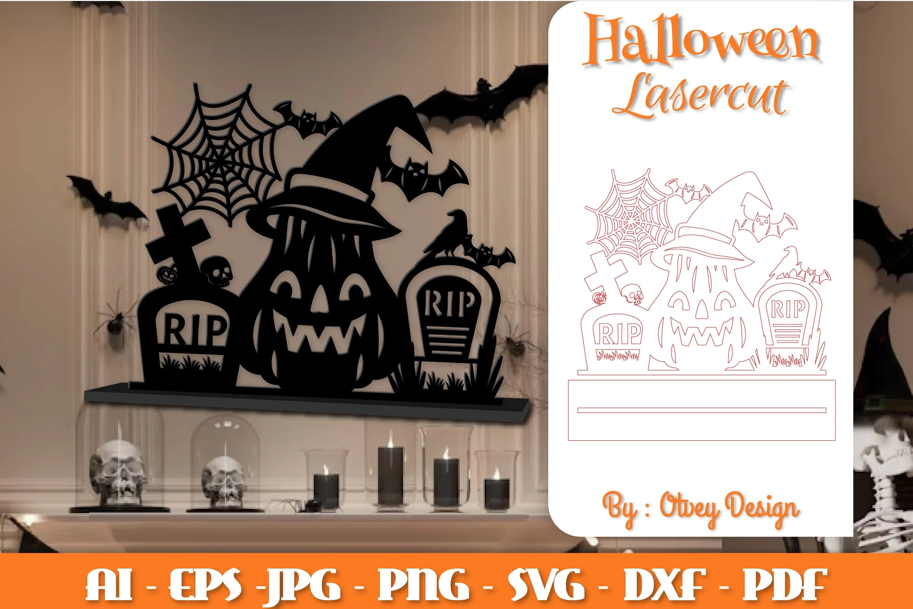 Halloween Decorations Lasercut SVG Bundle - CraftNest - Digital Crafting and Art