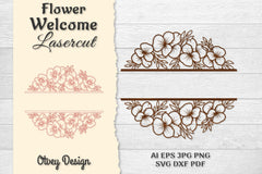Flower Welcome Slip Lasercut SVG Bundle 12 - CraftNest - Digital Crafting and Art