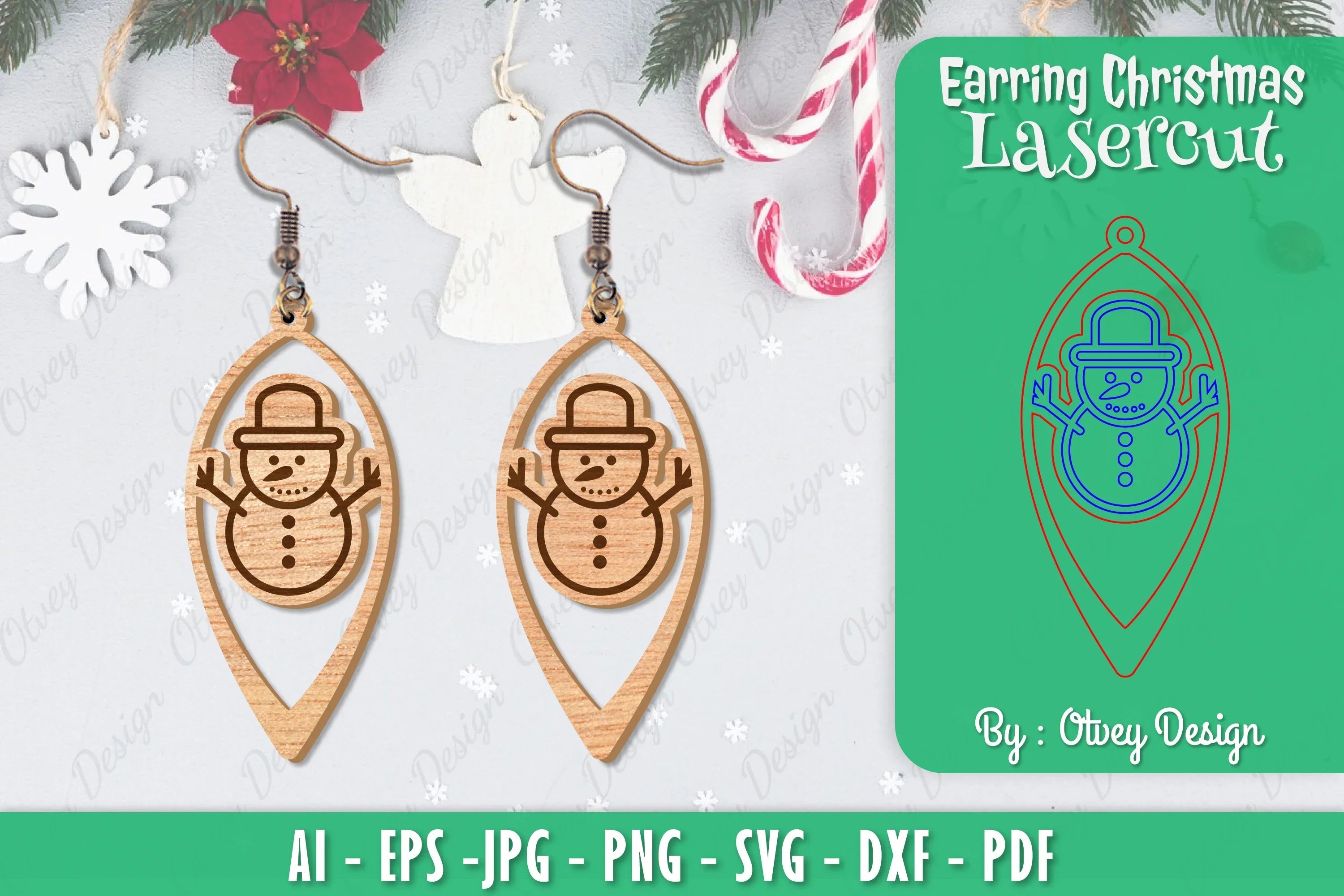 Christmas Earrings SVG Bundle 51 - CraftNest - Digital Crafting and Art