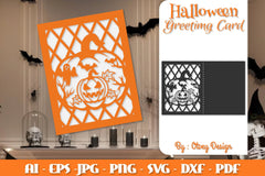 Greeting Card Halloween Pumpkin Scene SVG Bundle - CraftNest - Digital Crafting and Art