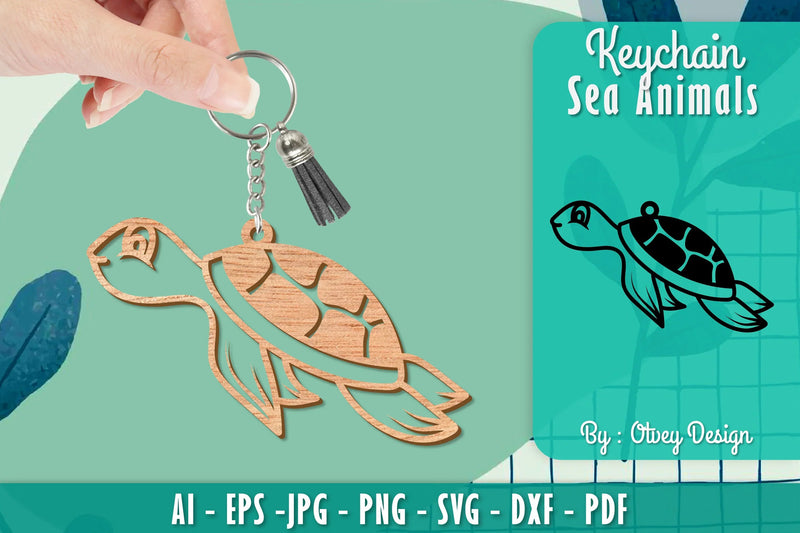 Keychain Sea Animals Lasercut SVG Bundle 4 - CraftNest - Digital Crafting and Art