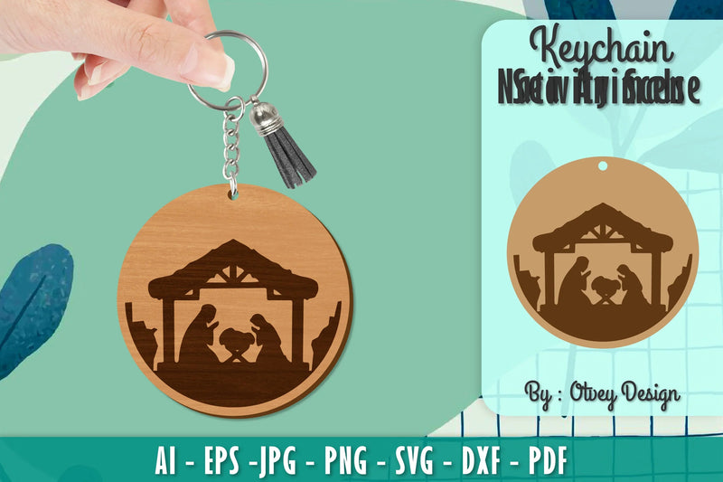 Nativity Scene Keychain SVG Bundle 1 - CraftNest - Digital Crafting and Art