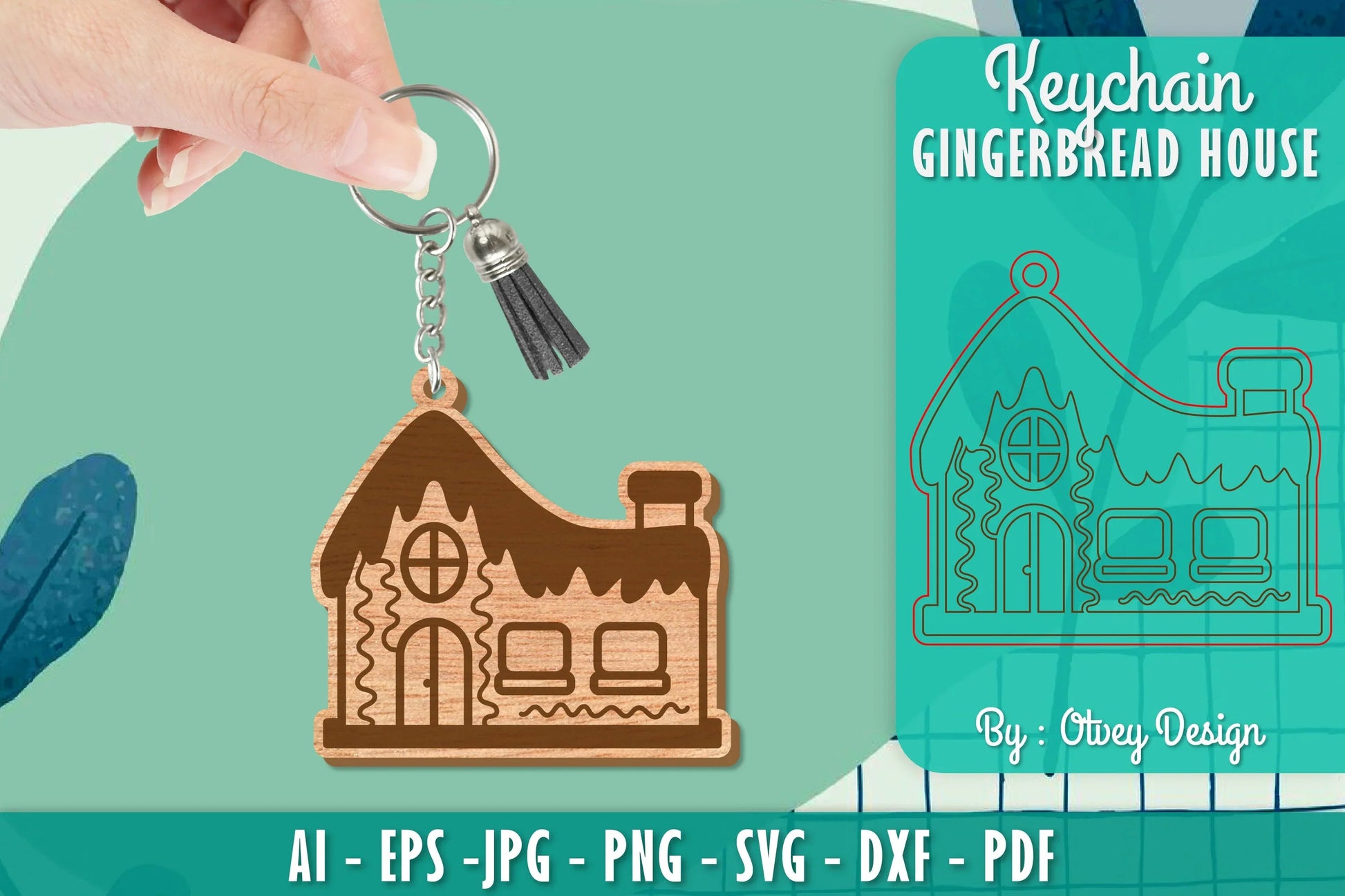 Gingerbread House Keychain Laser Cut SVG Bundle 3 - CraftNest - Digital Crafting and Art