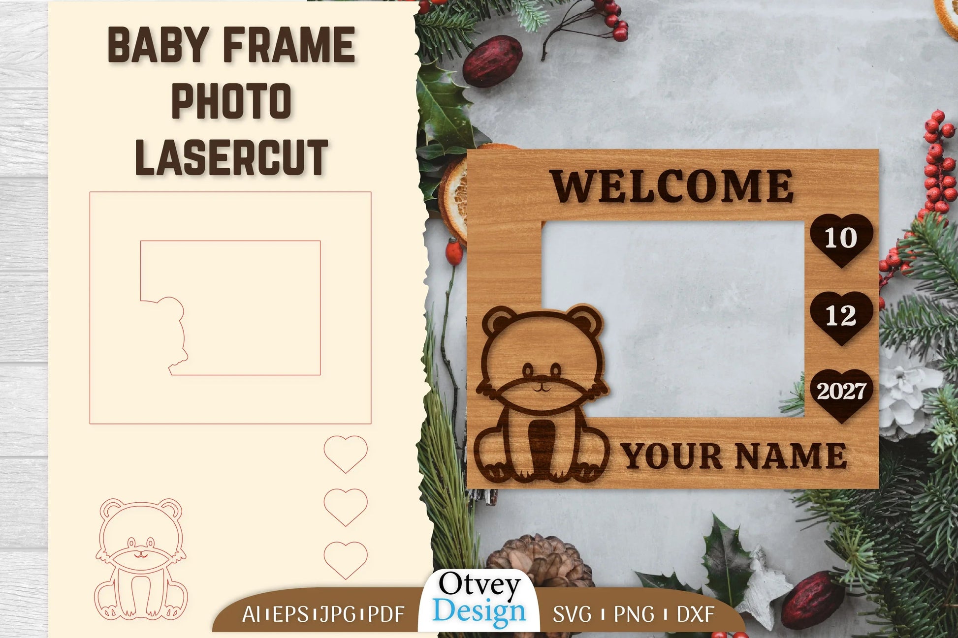Baby Newborn Photo Frame SVG Bundle 11 - CraftNest - Digital Crafting and Art