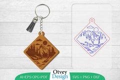 Keychain Sunset Mountain Lasercut SVG Bundle 51 - CraftNest - Digital Crafting and Art