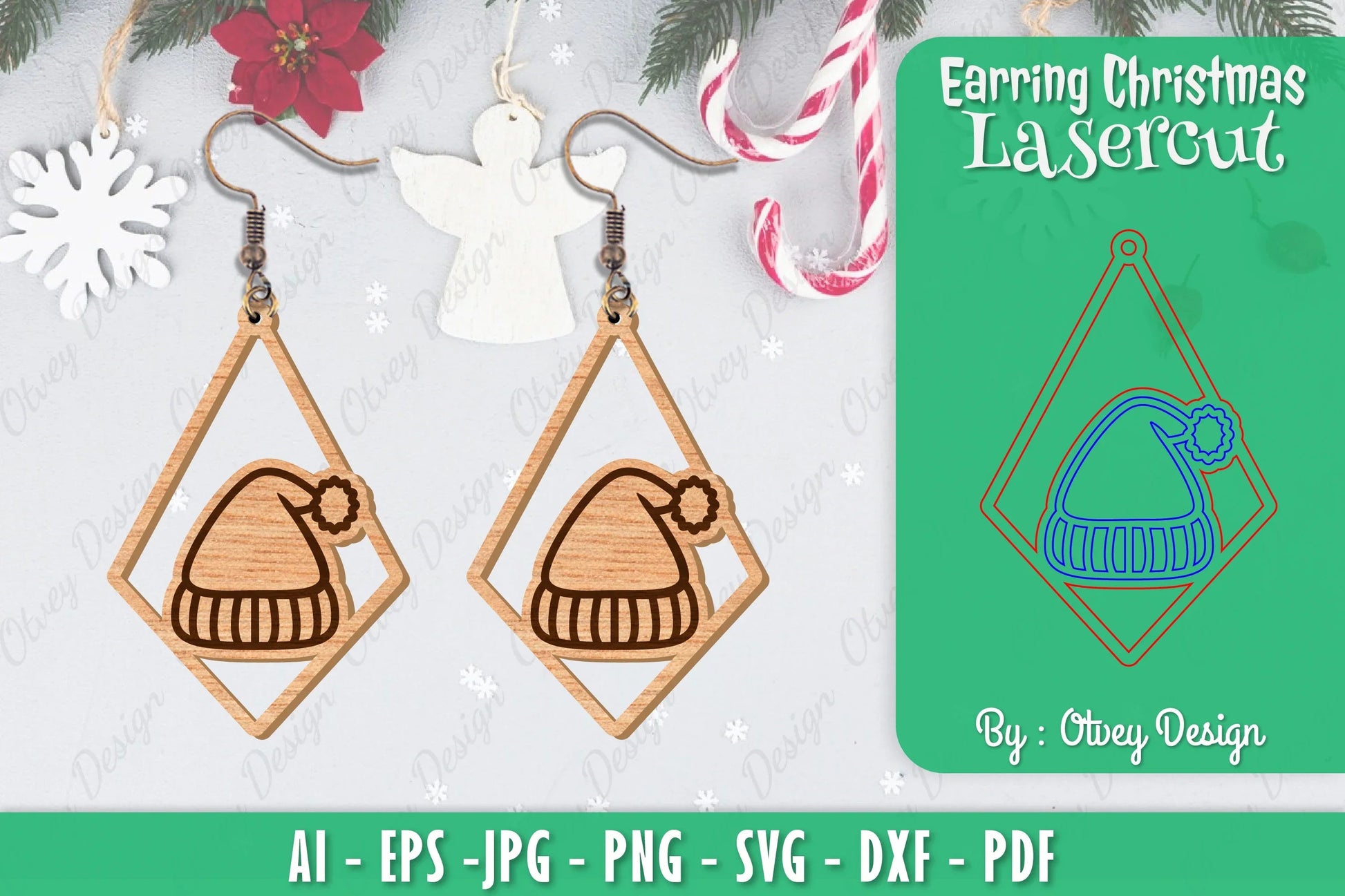 Christmas Earrings SVG Bundle 22 - CraftNest - Digital Crafting and Art