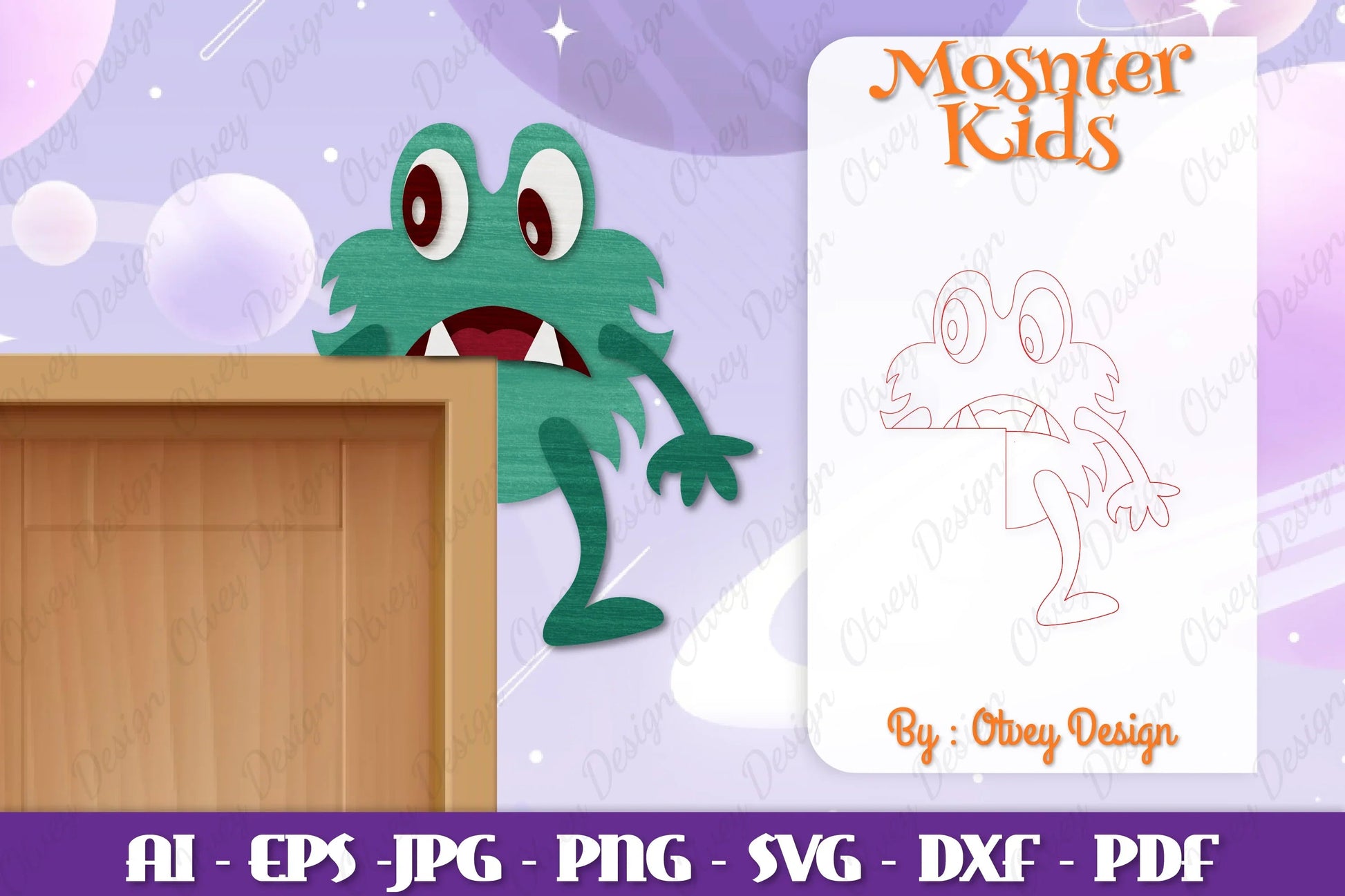 Monster Kids Corner Door Lasercut SVG Bundle 13 - CraftNest - Digital Crafting and Art